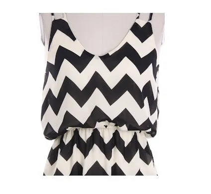 Pink Tank Top Chevron Dress