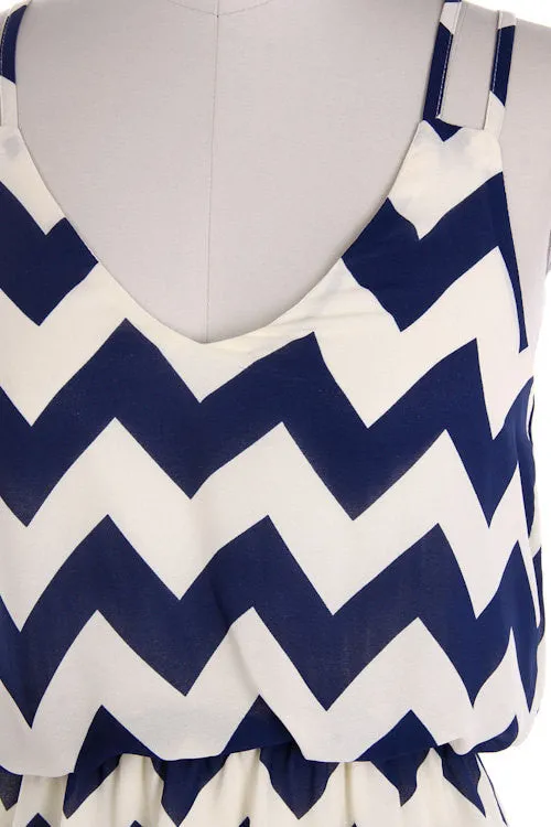 Pink Tank Top Chevron Dress
