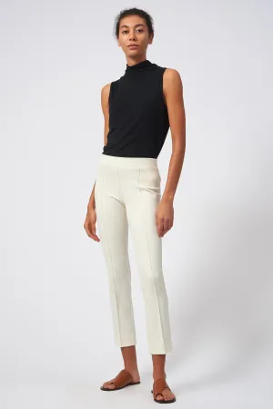 Pintuck Ponte Ankle Pant - Ivory