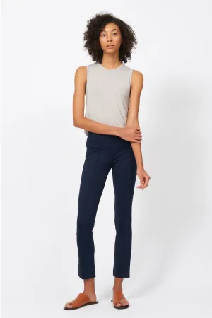 Pintuck Ponte Ankle Pant - Navy