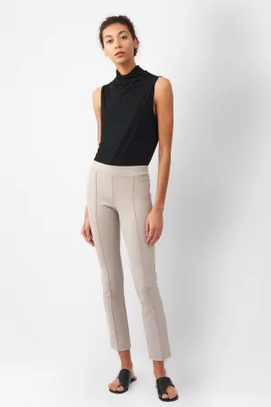Pintuck Ponte Ankle Pant - Taupe