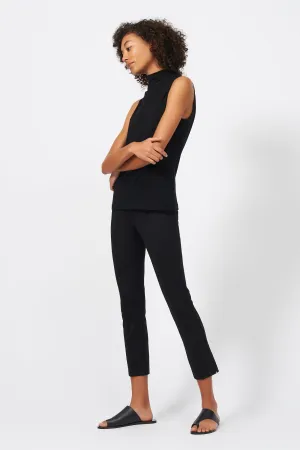 Pintuck Slit Capri - Black