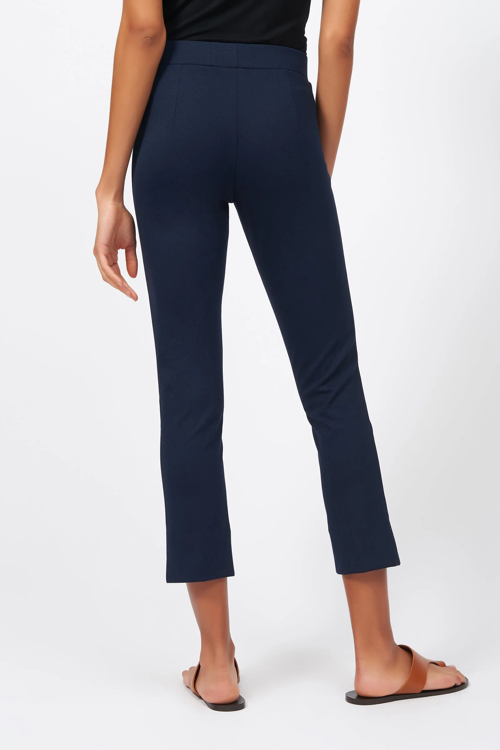 Pintuck Slit Capri - Navy