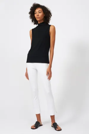 Pintuck Slit Capri - White