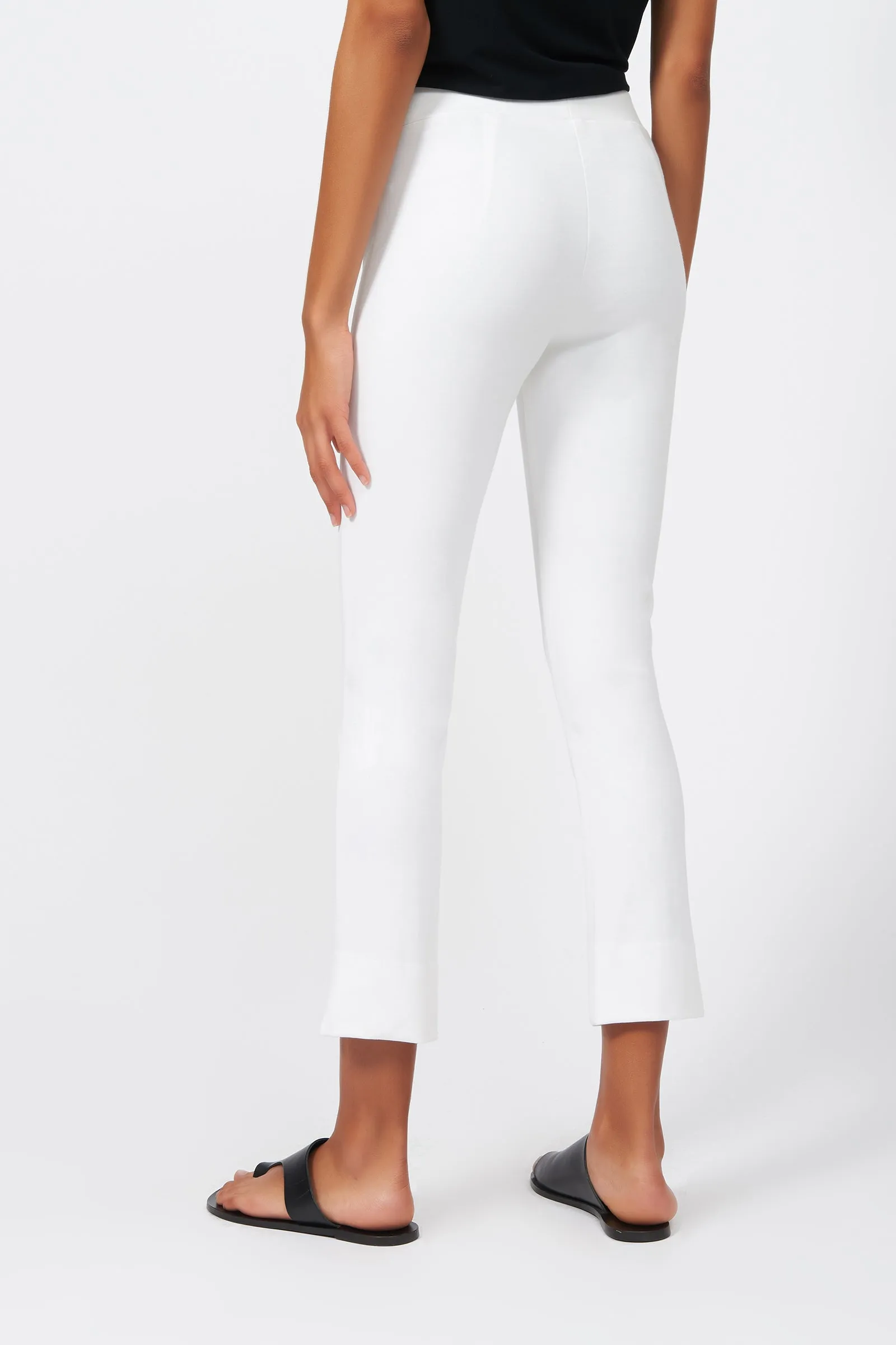 Pintuck Slit Capri - White