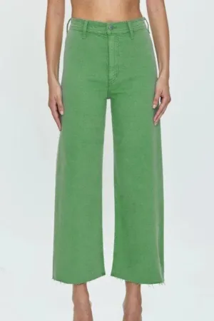 Pistola: Penny Crop High Rise Wide Leg in Avocado