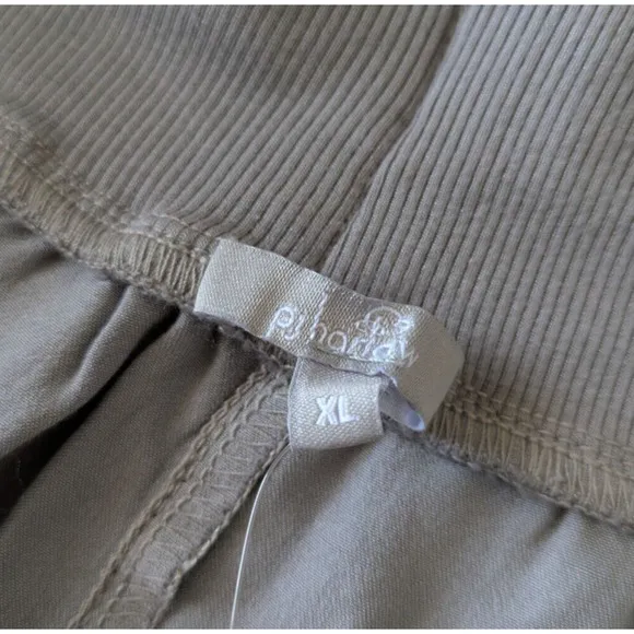 PJ Harlow Jolie Capri Satin Pant in Dark Silver Gray New Sz XL Ribbed Waistband