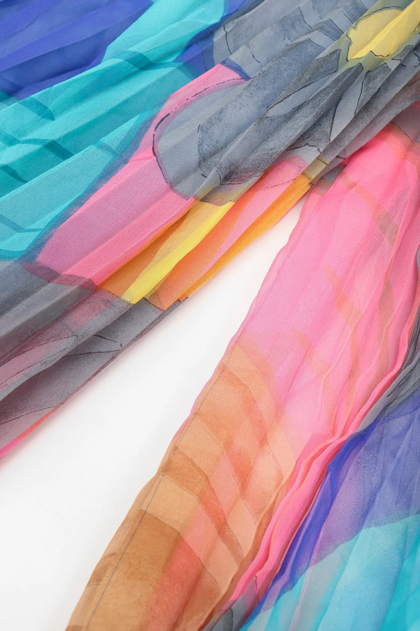 Pleated Chiffon Palazzo Pant