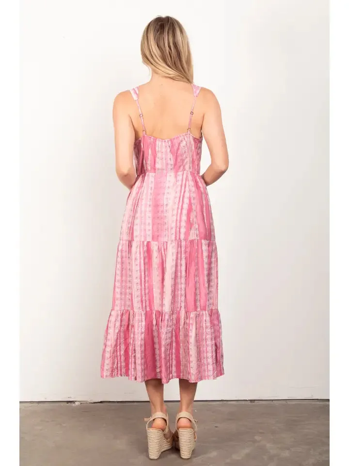 Plus Size Button Down Printed Summer Midi Dress