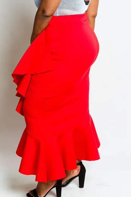 Plus Size Glam Ruffle Wrap Skirt