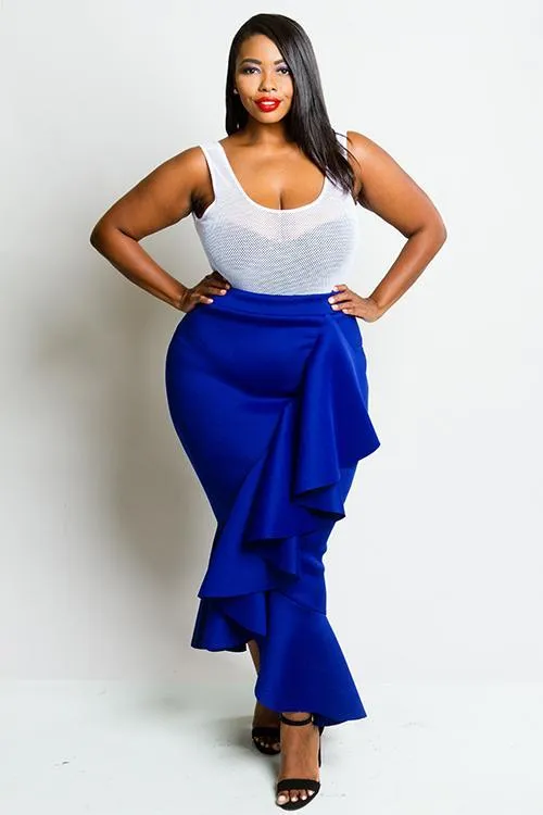 Plus Size Glam Ruffle Wrap Skirt