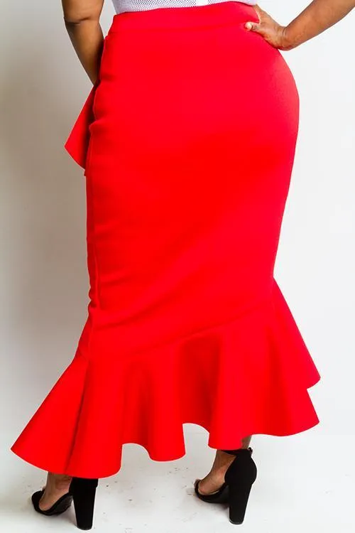 Plus Size Glam Ruffle Wrap Skirt
