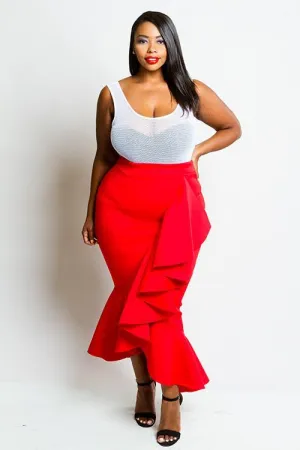 Plus Size Glam Ruffle Wrap Skirt