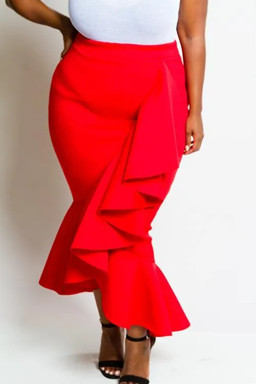 Plus Size Glam Ruffle Wrap Skirt