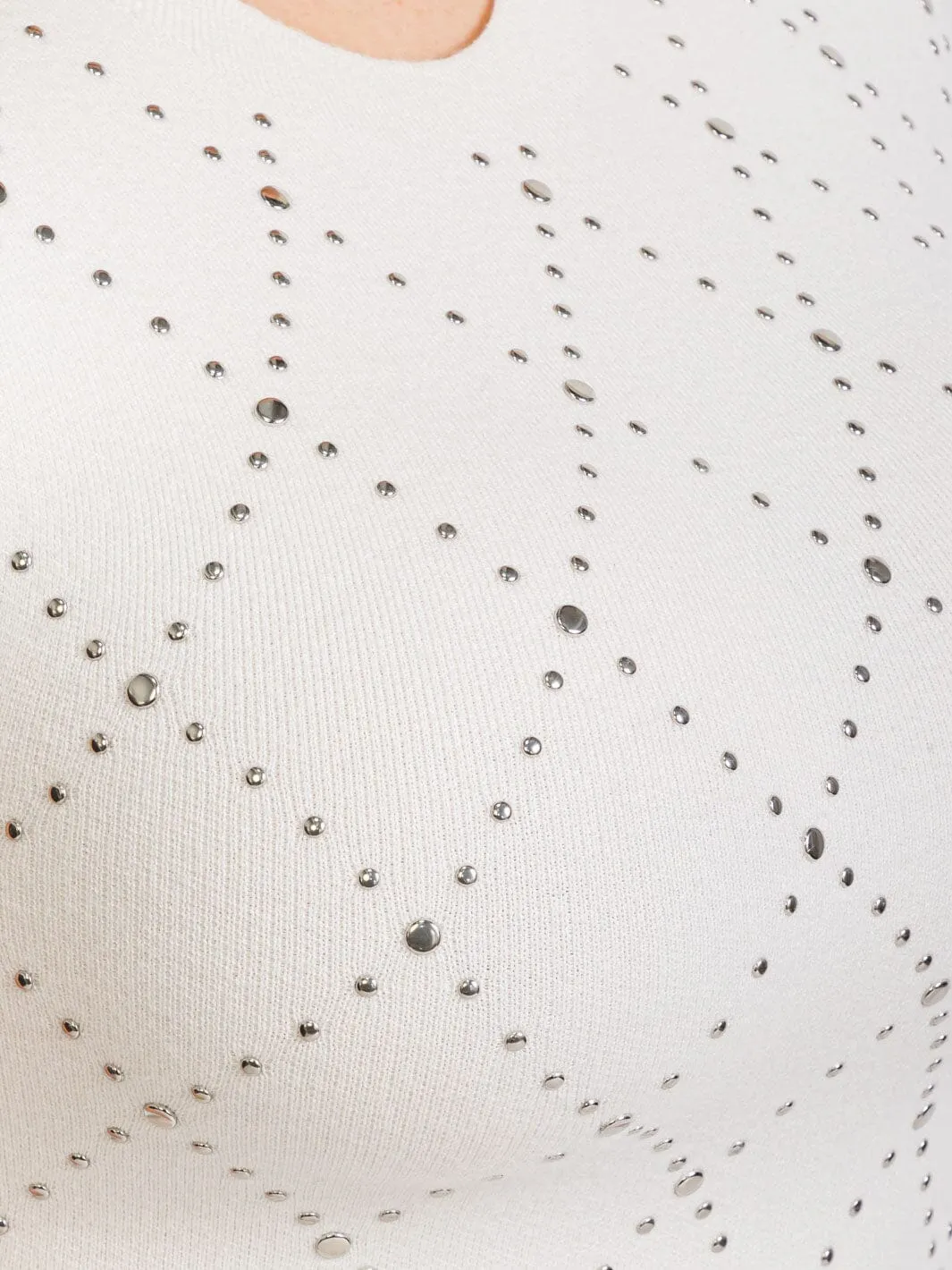 PLUS SIZE SLEEVELESS STUDS DETAILED BODYCON MINI DRESS