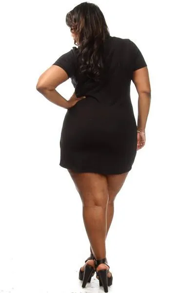 Plus Size Vogue Unique Print T-shirt Dress