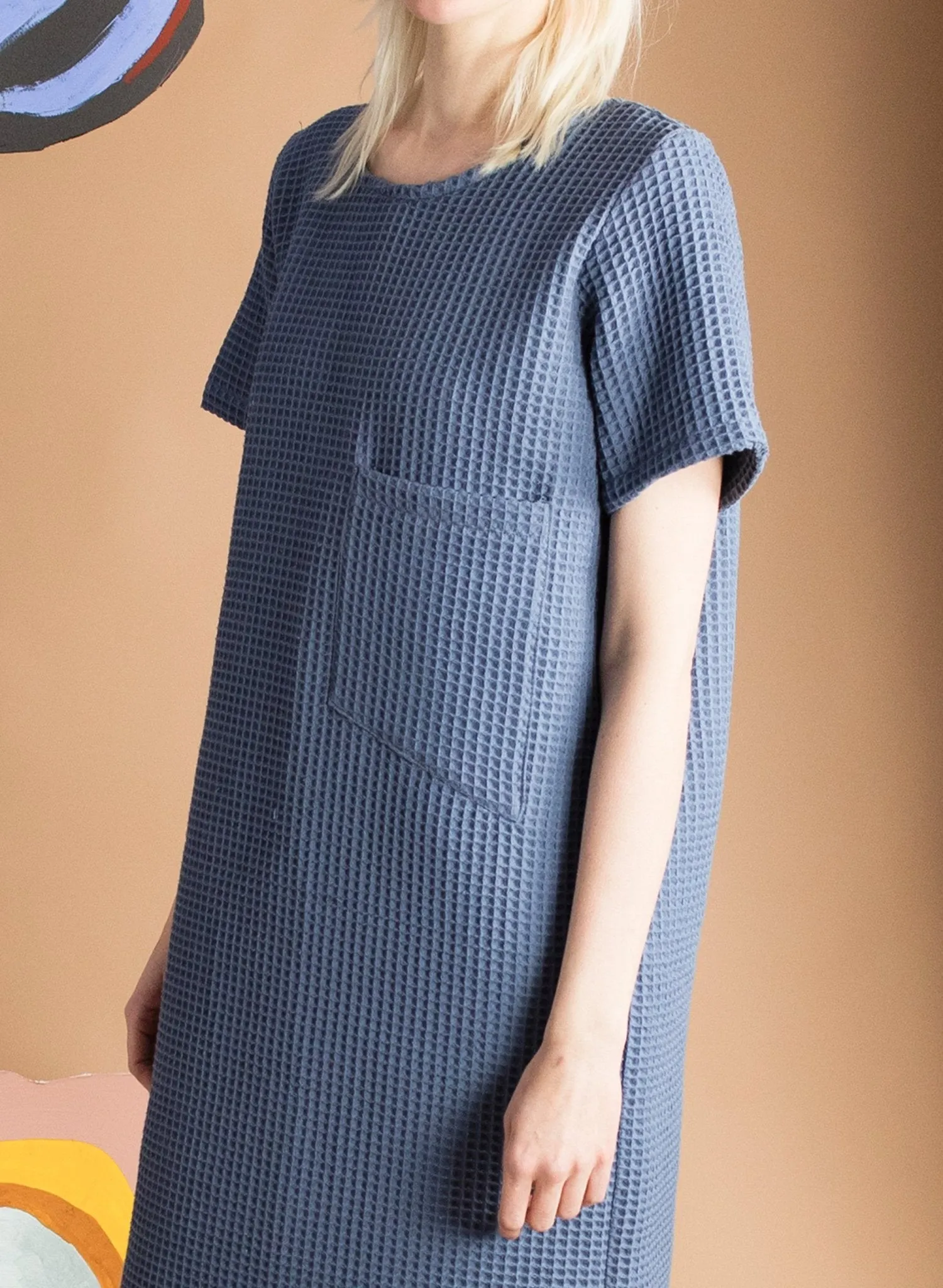 Pocket T-Shirt Dress - Steel Blue