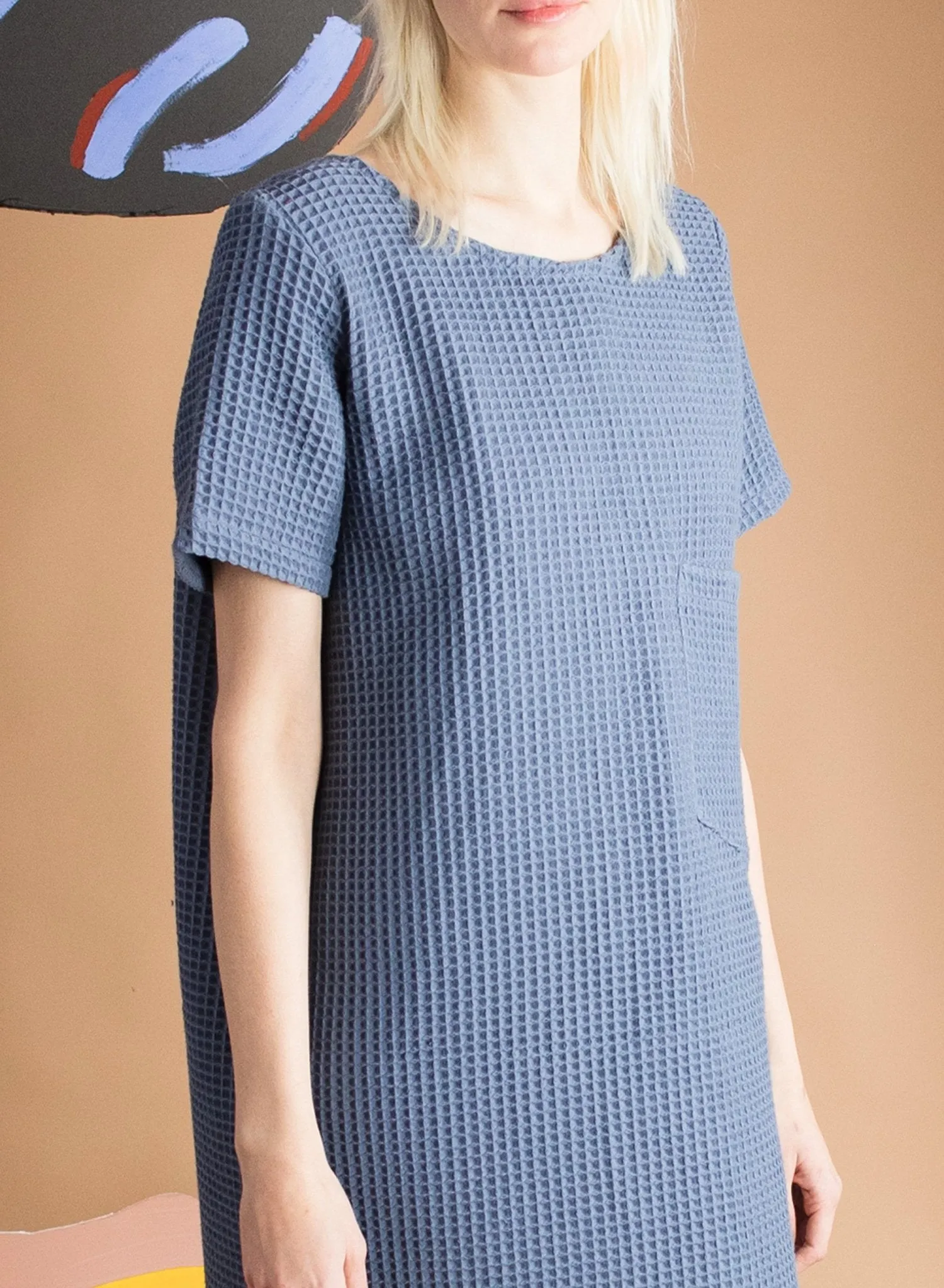 Pocket T-Shirt Dress - Steel Blue