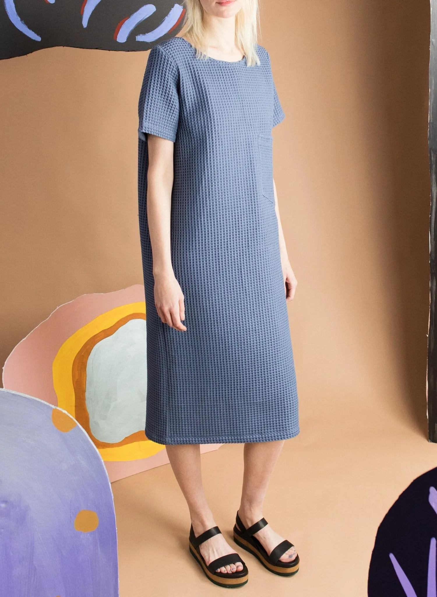 Pocket T-Shirt Dress - Steel Blue