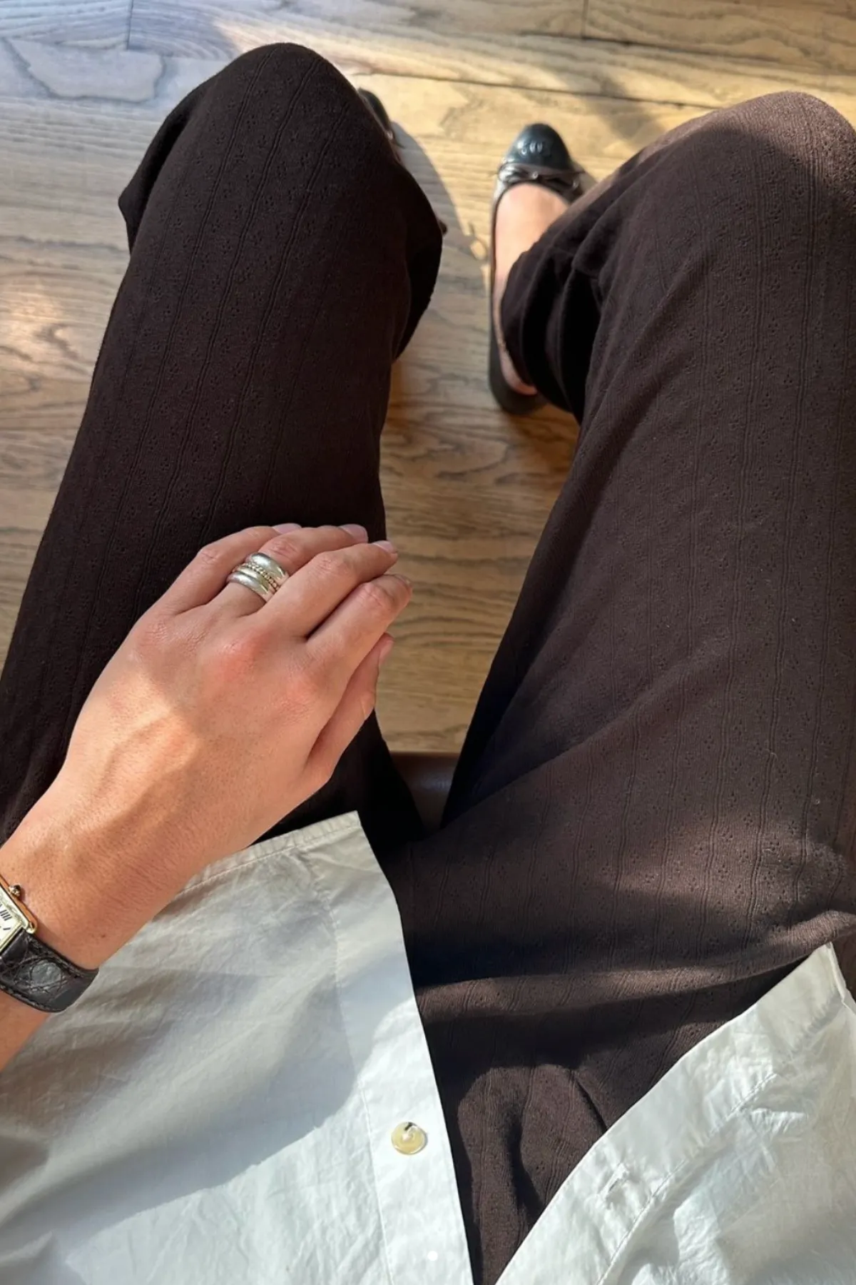 Pointelle Simple Crop Pant