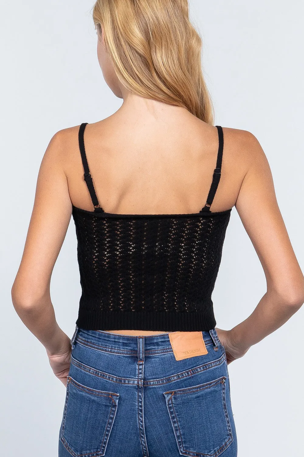 Pointelle Sweater Cami Top