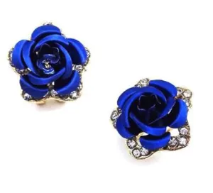 Police Appreciation Blue Rose Stud Earings
