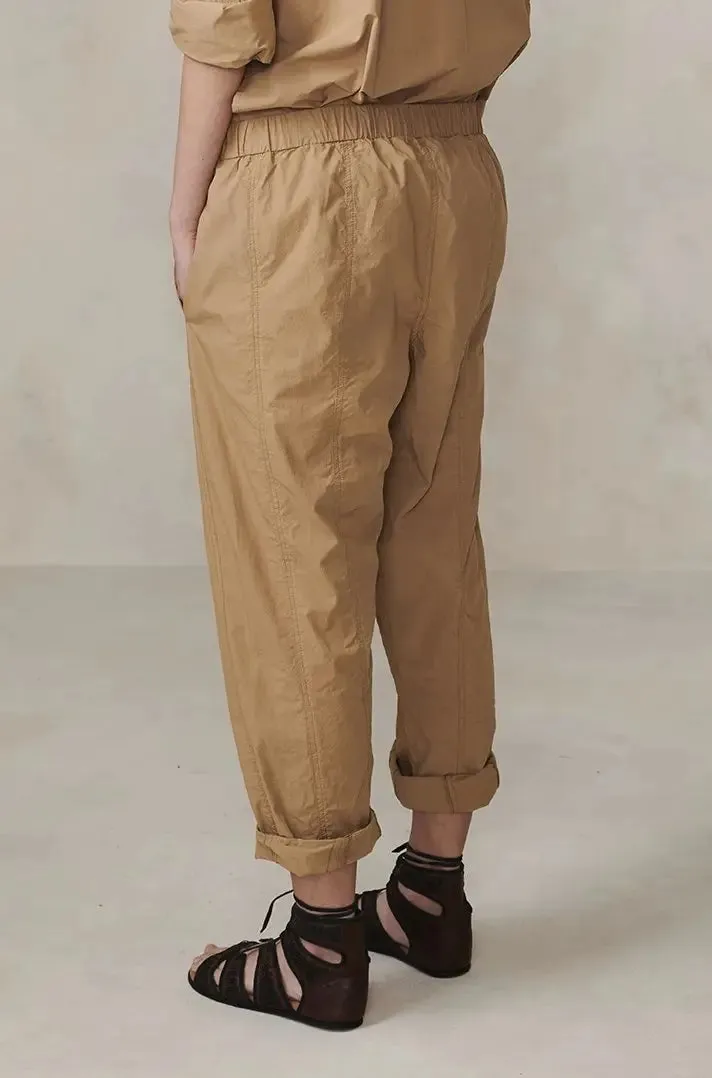 Poplin Cropped Pull on Full Pant