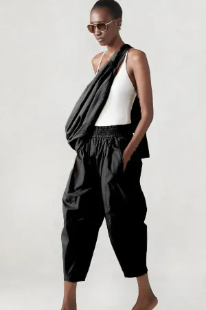 Poplin Cropped Pull on Full Pant