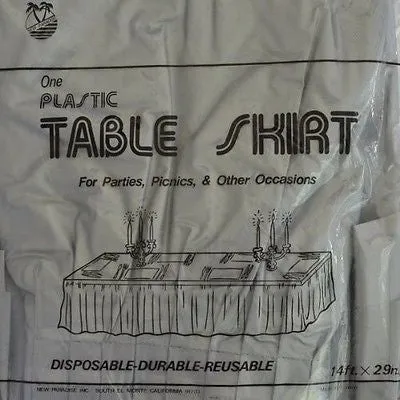 Premium Plastic Silver Table Skirt 29" x 14" Reusable