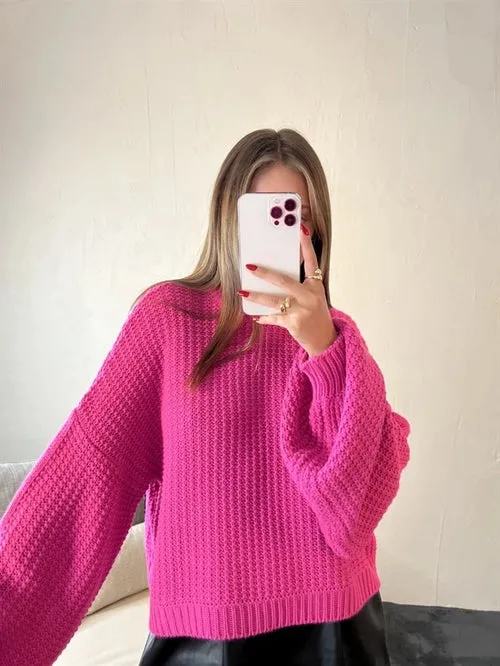Puffed Sleeve Knit Sweater