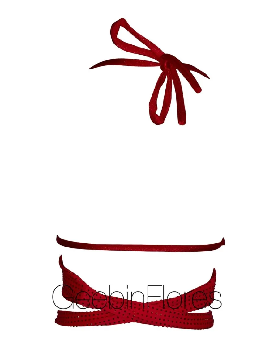 Rachelle Red Rhinestone Top