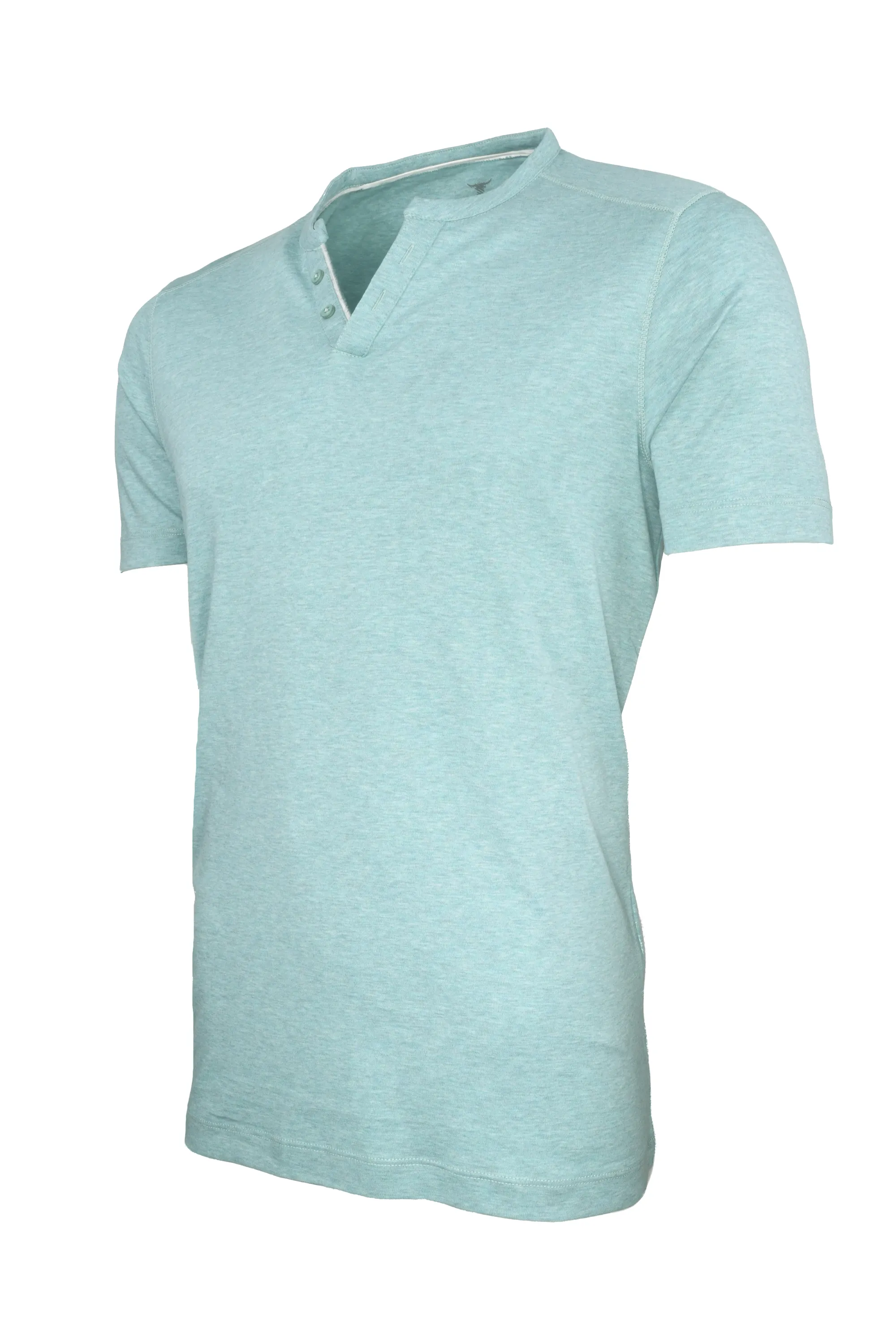 Raffi Short Sleeve V-neck Henley Seaglass