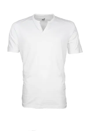 Raffi Short Sleeve V-neck Henley White