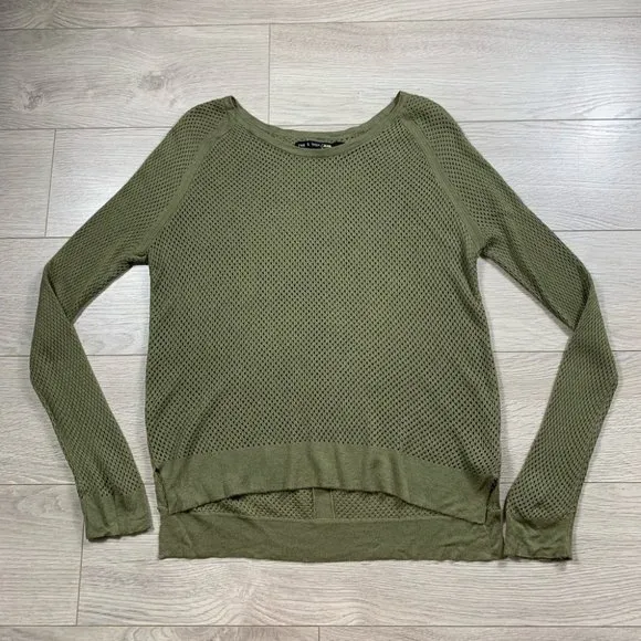 Rag &amp; Bone Army Green Thin Knit Long Sleeve Sweater Top