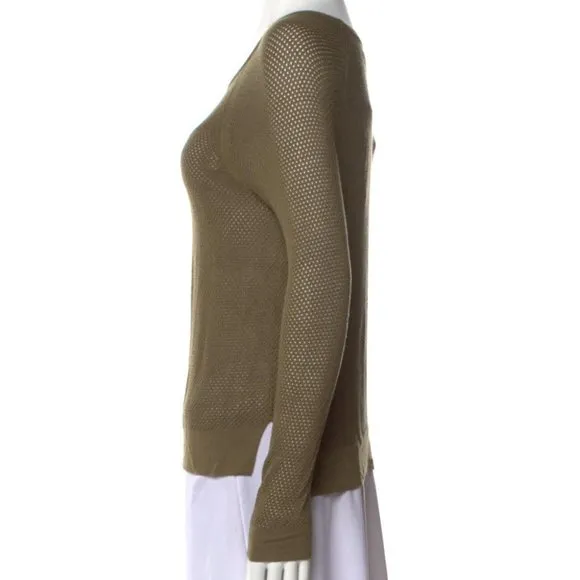Rag &amp; Bone Army Green Thin Knit Long Sleeve Sweater Top