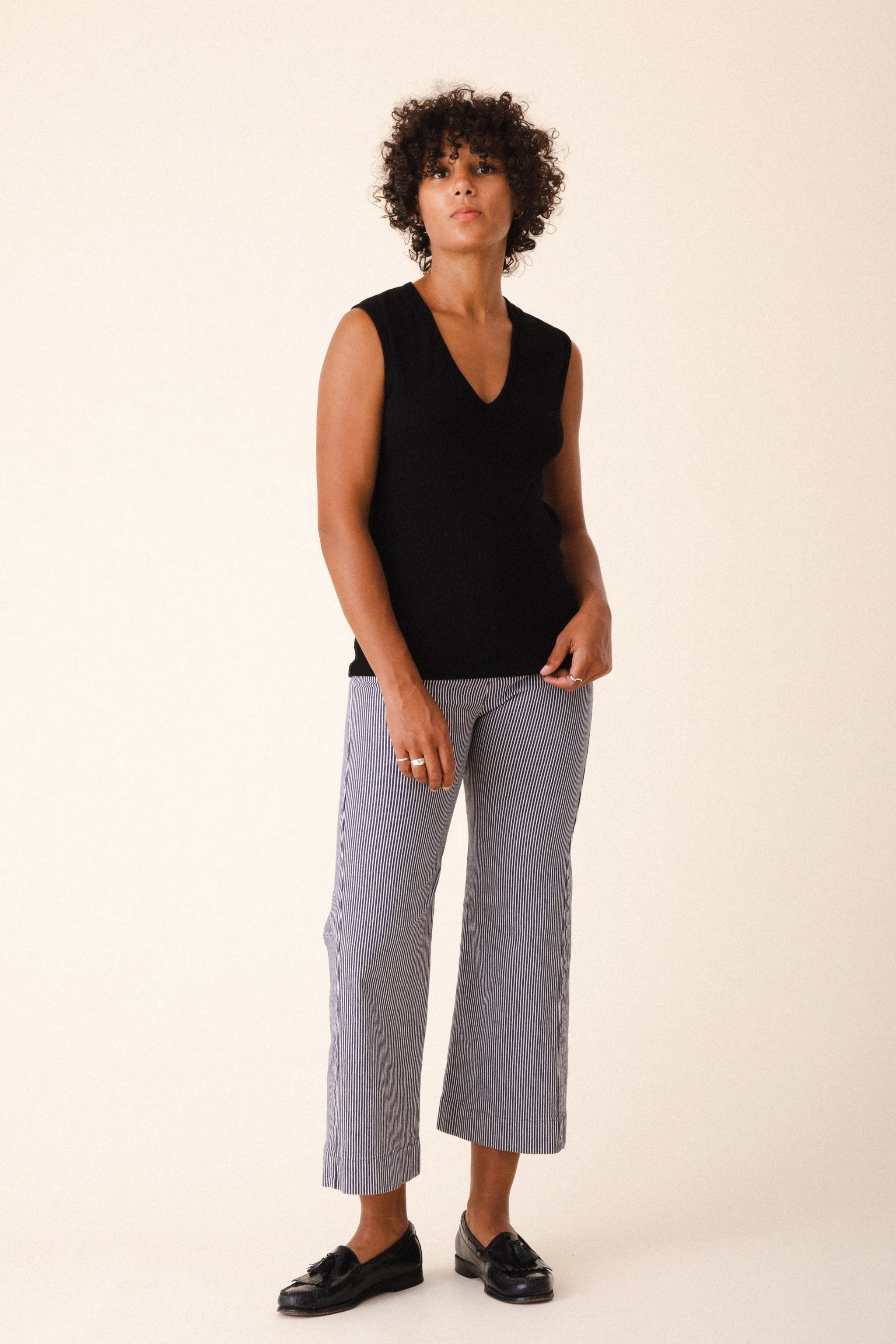 Railroad Knack Pant in Oyster Stripe