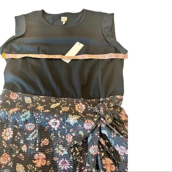 Rebecca Taylor Isabella Faux Wrap Muscle Tee Knit Shirt Dress Size XL NEW
