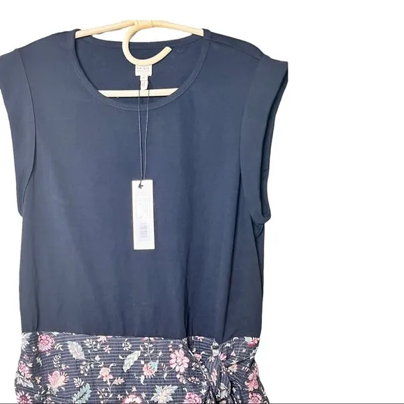 Rebecca Taylor Isabella Faux Wrap Muscle Tee Knit Shirt Dress Size XL NEW