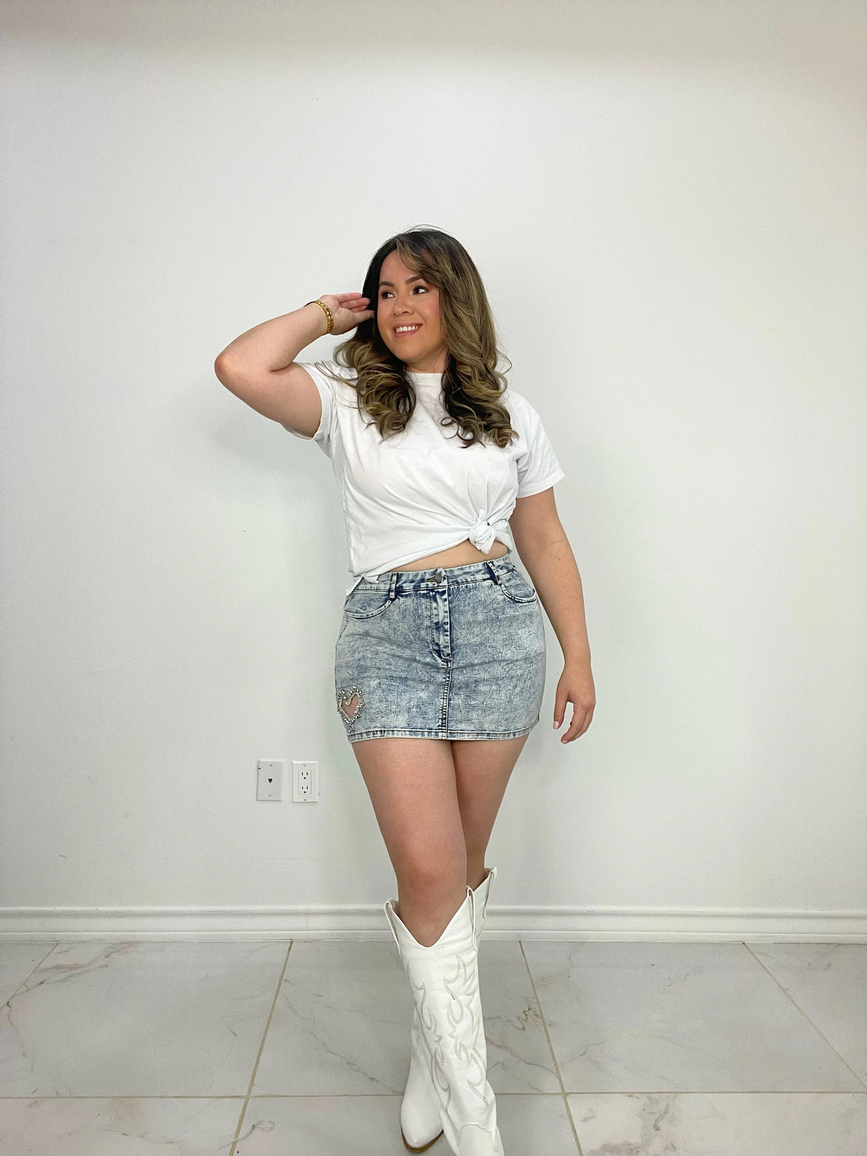 Rhinestone Heart - Skirt