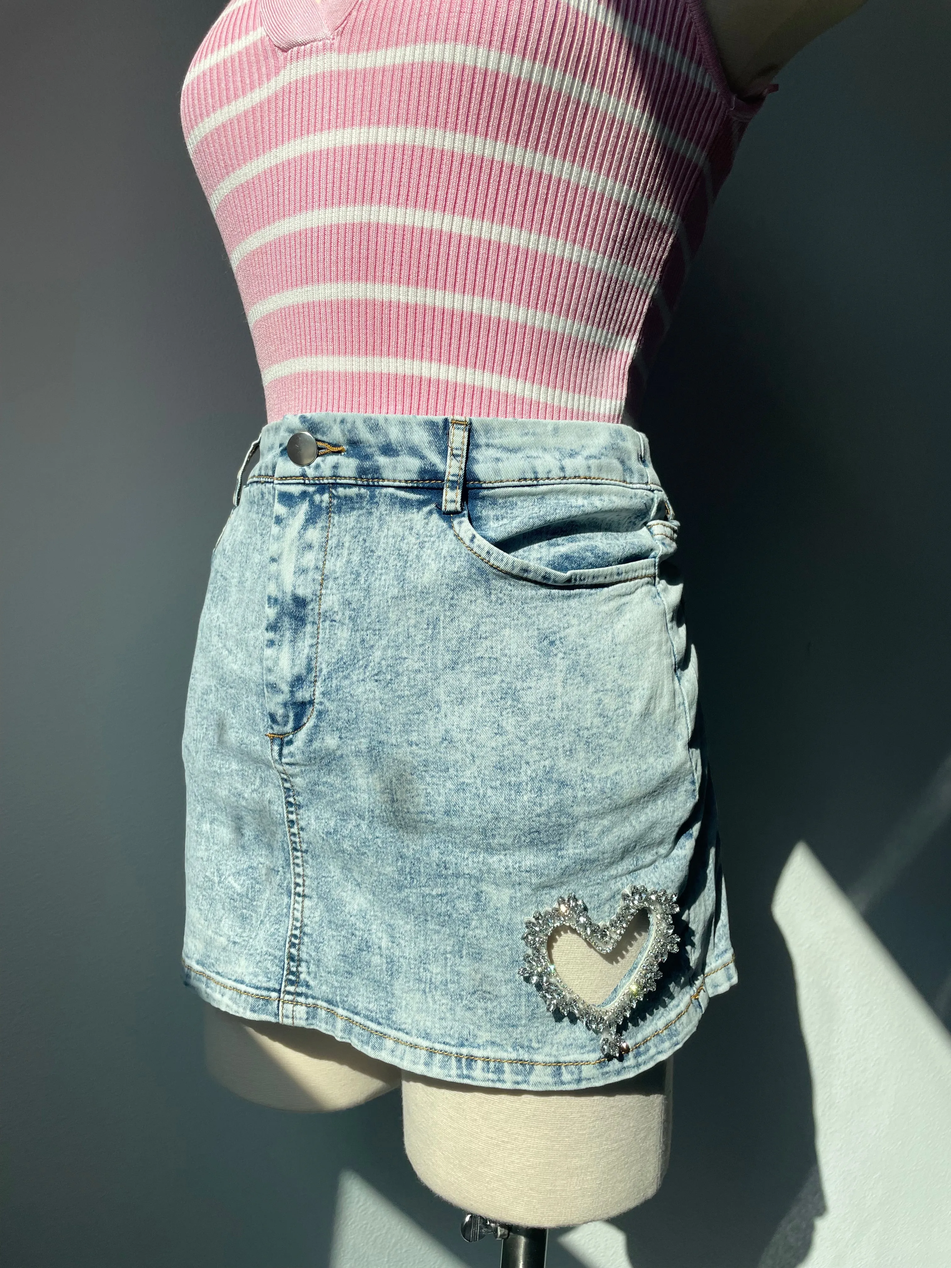 Rhinestone Heart - Skirt