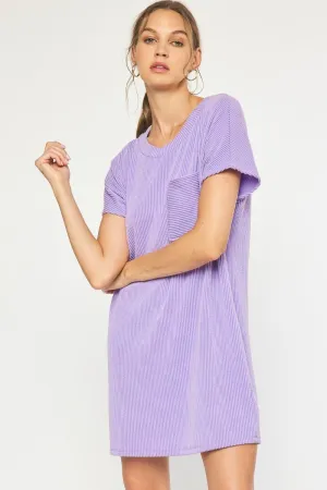 Ribbed T-Shirt Dress {Lavender}