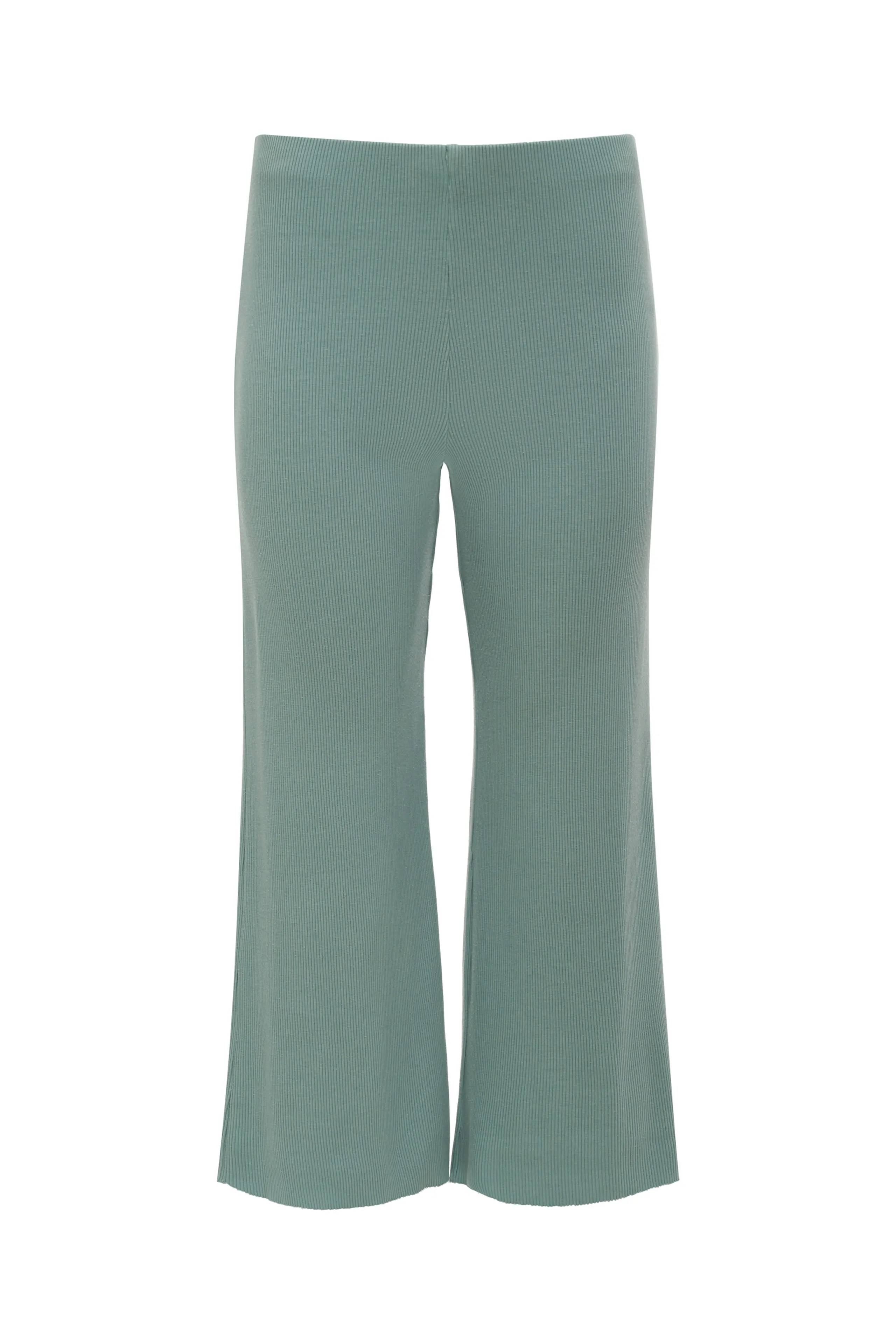 Ribbed Wide Leg Cropped Pant