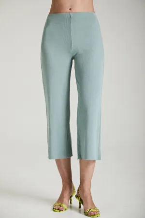 Ribbed Wide Leg Cropped Pant