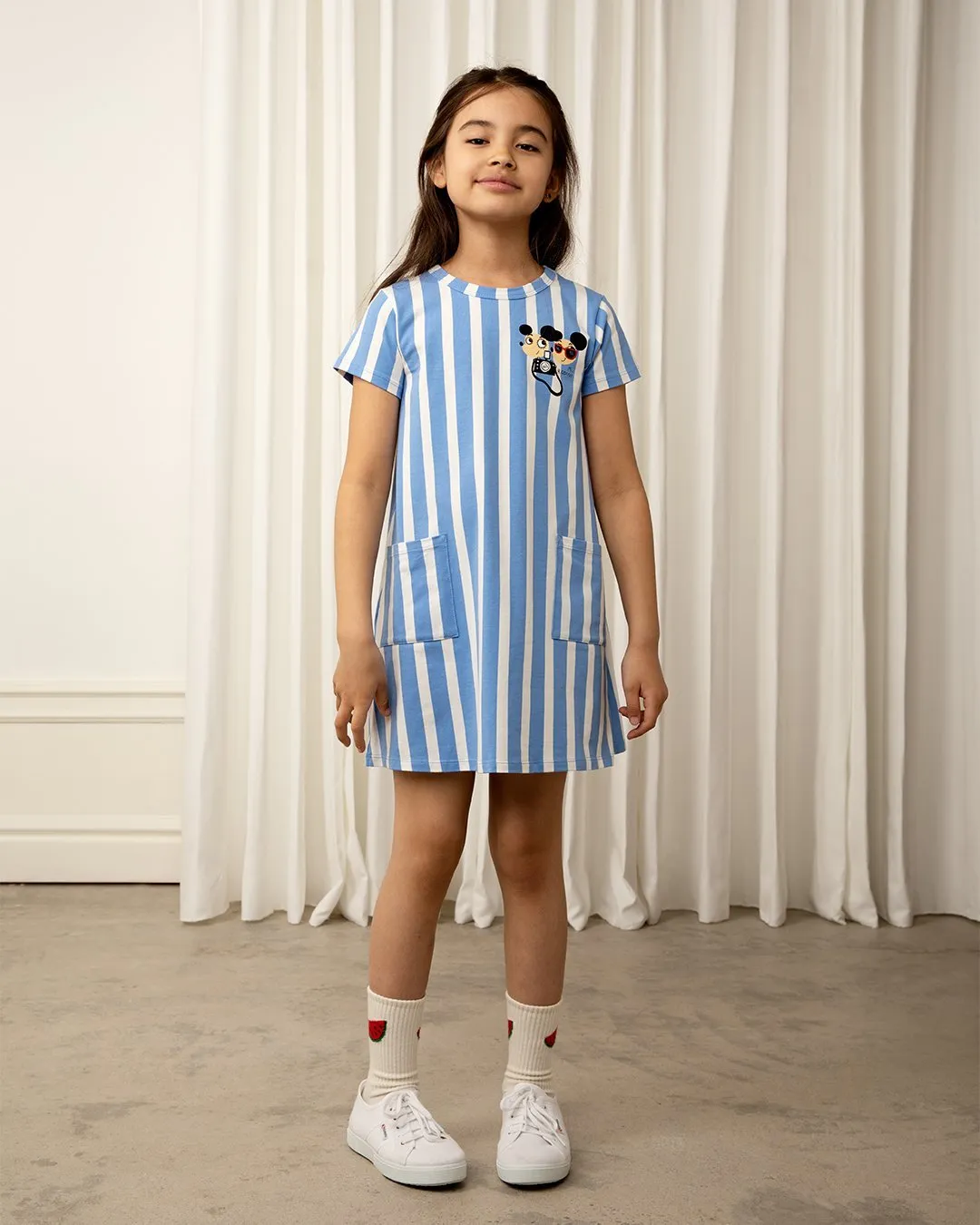 RitzRatz Stripe Dress in Blue by Mini Rodini *LAST PIECE 140/146*