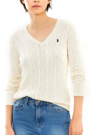 RL Lauren Buchanan Cotton Cabled Patch Sweater