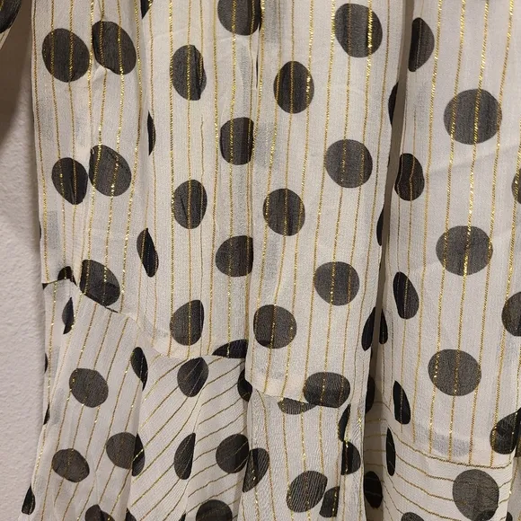 Rococo Sand Domino Polka Dot Puff Sleeve Mini Dress