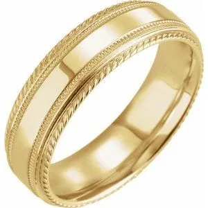 Rope Edge Band with Milgrain 5634 - 6 mm