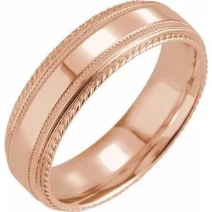 Rope Edge Band with Milgrain 5634 - 6 mm