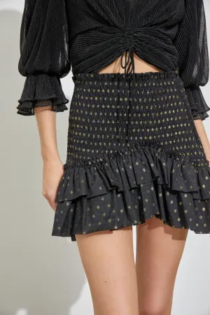 Ruffle Skirt in Black and Gold