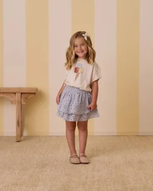 RYLEE   CRU Rose Mini Skirt || Light Blue
